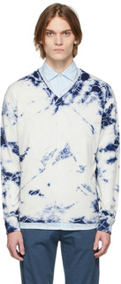Бело-голубой кашемировый свитер Ninni Massimo Alba