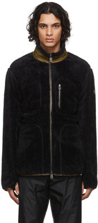 Черный свитер на молнии из переработанного флиса Moncler