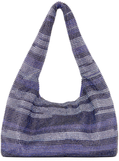 Пурпурная мини-сумка через плечо из кристаллической сетки KARA