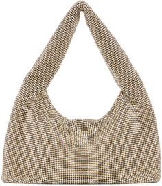 Миниатюрная сумка через плечо из хрустальной сетки цвета бронзы KARA