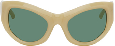 Эксклюзивные бежевые солнцезащитные очки Linda Farrow Edition SSENSE Goggle Goggle Dries Van Noten