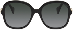 Черные тонкие солнцезащитные очки большого размера Gucci