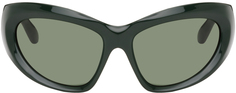 Зеленые солнцезащитные очки в D-образной оправе Balenciaga