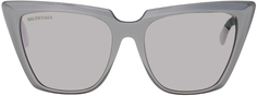 Серые солнцезащитные очки «кошачий глаз» Balenciaga