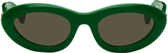 Зеленые овальные солнцезащитные очки Bottega Veneta