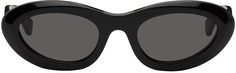 Черные овальные солнцезащитные очки Bottega Veneta