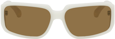 Белые квадратные солнцезащитные очки Linda Farrow Edition Dries Van Noten