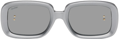 Серебряные прямоугольные солнцезащитные очки Doublet