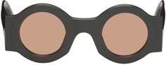 SSENSE Эксклюзивные серые круглые солнцезащитные очки Linda Farrow Edition Dries Van Noten