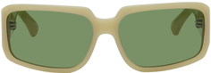 Желтые прямоугольные солнцезащитные очки Linda Farrow Edition Dries Van Noten