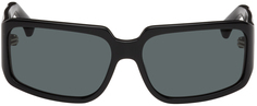 Черные прямоугольные солнцезащитные очки Dries Van Noten