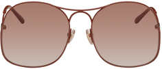 Коричневые квадратные солнцезащитные очки Chloé Chloe