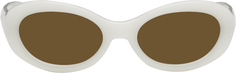 Белые овальные солнцезащитные очки Linda Farrow Edition Dries Van Noten