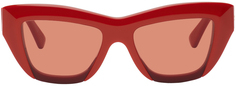 Оранжевые квадратные солнцезащитные очки Bottega Veneta