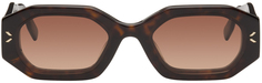 Солнцезащитные очки черепаховой расцветки с геометрическим рисунком MCQ