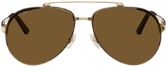 Золотые солнцезащитные очки-авиаторы Santos De Cartier