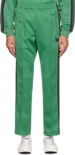 Зеленые узкие спортивные штаны NEEDLES
