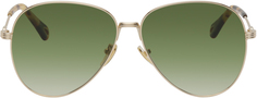 Золотые солнцезащитные очки-авиаторы Chloé Chloe