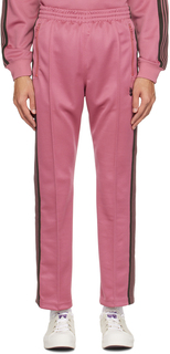 Розовые узкие спортивные штаны NEEDLES