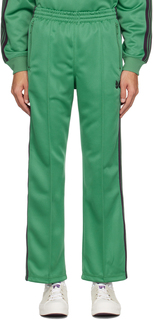 Зеленые спортивные брюки с кулиской NEEDLES