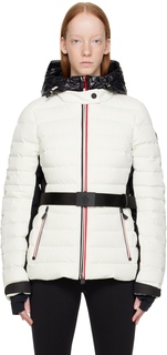 Белый пуховик с пряжкой Moncler Grenoble