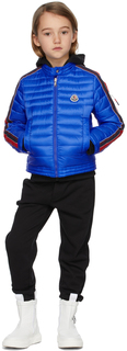 Детская синяя пуховая куртка Anderm Moncler Enfant