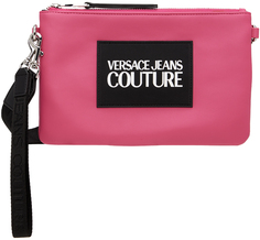 Розовый клатч с нашивкой-логотипом Versace Jeans Couture