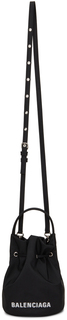 Черная сумка-ведро XS с кулиской на колесиках Balenciaga