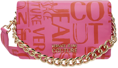 Розово-оранжевая сумка с логотипом Doodle Versace Jeans Couture