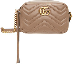 Сумка для фотоаппарата Taupe Mini GG Marmont 2.0 Gucci