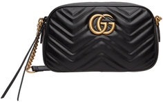 Черная маленькая сумка для фотоаппарата GG Marmont 2.0 Gucci