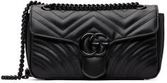Черная маленькая сумка через плечо GG Marmont Gucci