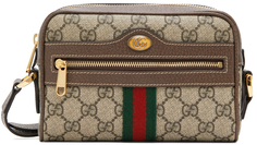 Коричнево-бежевая маленькая сумка Ophidia GG Supreme Gucci