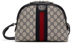 Сине-бежевая маленькая сумка через плечо Ophidia GG Supreme Gucci