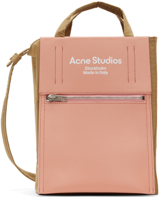 Коричнево-розовая объемная сумка Papery Acne Studios