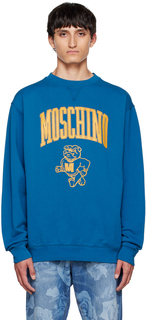 Синий университетский свитшот Moschino