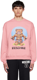 Розовый свитшот с медведем-роботом Moschino