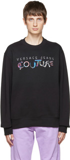 Черный хлопковый свитшот Versace Jeans Couture