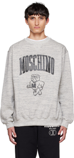 Серый университетский свитшот Moschino