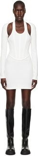 Белое модульное корсетное мини-платье Dion Lee