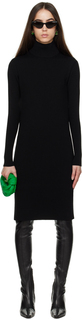 Черное мини-платье в рубчик Bottega Veneta