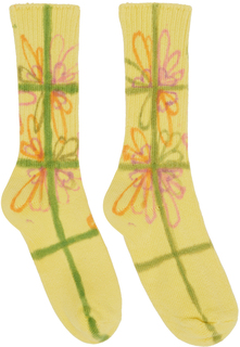 Желтые носки, окрашенные вручную Collina Strada