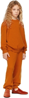 Детские оранжевые кашемировые брюки Louie Lounge The Row