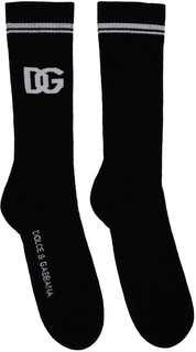 Черные носки с логотипом DG Dolce &amp; Gabbana