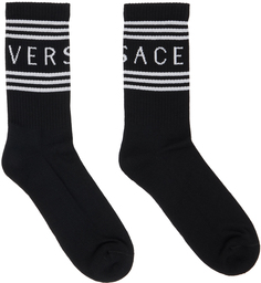 Черно-белые носки с винтажным логотипом 90-х Versace