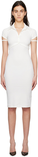 Белое платье-миди с вырезом Helmut Lang