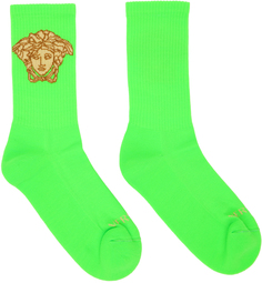 Зеленые носки с Медузой Versace