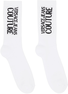 Белые носки с логотипом Versace Jeans Couture