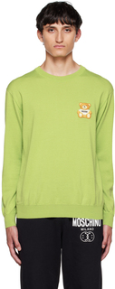 Зеленый свитер с мишкой Тедди Moschino