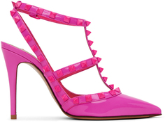 Розовые туфли на каблуке Rockstud Cage Valentino Garavani